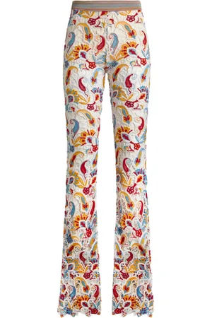Etro Paisley-macramé flared trousers