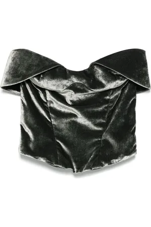 MUGLER Velvet corset top