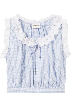 Claudie Pierlot Checkered lace-trim top