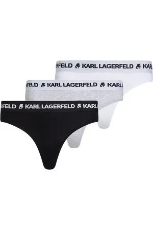 Karl Lagerfeld Logo-waistband thongs (pack of three)