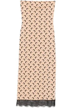 Marine Serre Crescent Moon bustier midi dress