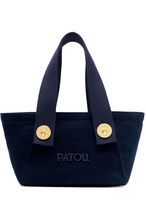 Patou Small logo-embroidered trapeze-design tote bag