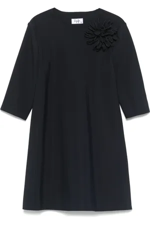 Il gufo Floral-appliqué dress