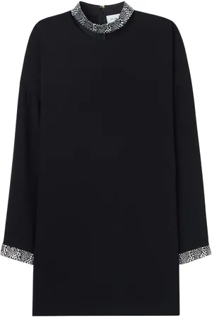 ST. JOHN Embellished satin mini dress