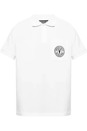 VERSACE Logo-embroidered polo shirt