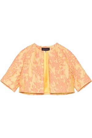 TALBOT RUNHOF Floral-jacquard cropped jacket
