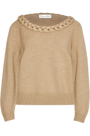 Oscar de la Renta Braided neck jumper