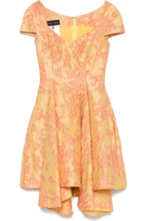 TALBOT RUNHOF Floral-jacquard asymmetric dress
