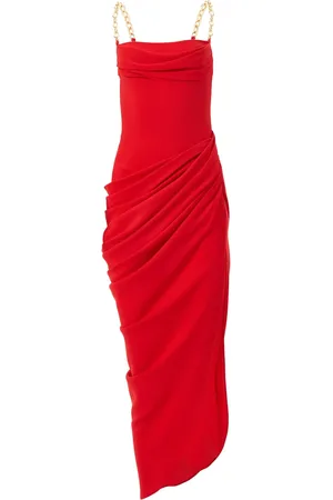 Carolina Herrera Chain-strap draped midi dress