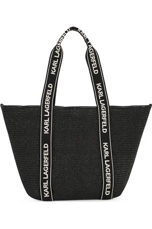 Karl Lagerfeld Signature raffia beach tote bag