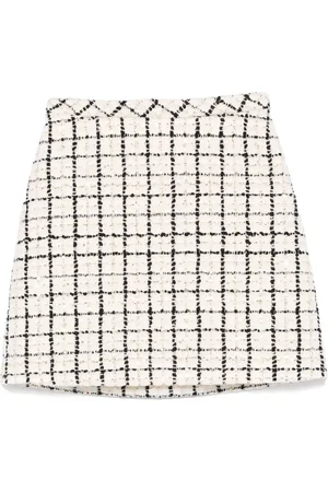 VALENTINO GARAVANI Check-pattern tweed mini skirt