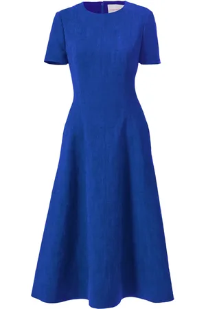 Carolina Herrera Short-sleeve crew-neck midi dress