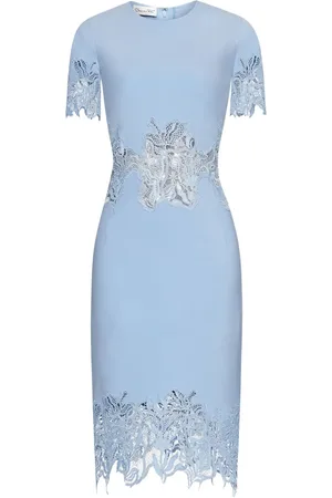 Oscar de la Renta Guipure-lace pencil midi dress