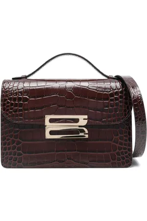 Victoria Beckham Embossed-crocodile shoulder bag