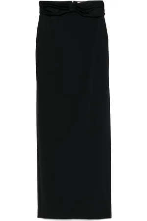Elisabetta Franchi Satin-bow crepe maxi skirt