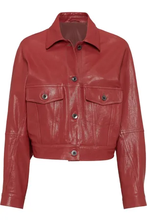 Brunello Cucinelli Cropped leather jacket
