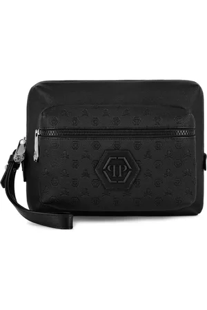 Philipp Plein Logo-patch clutch bag