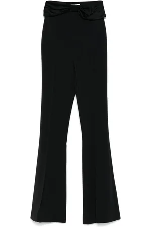 Elisabetta Franchi Satin-bow crepe trousers