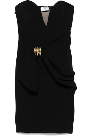 Elisabetta Franchi Bow-detail crepe mini dress