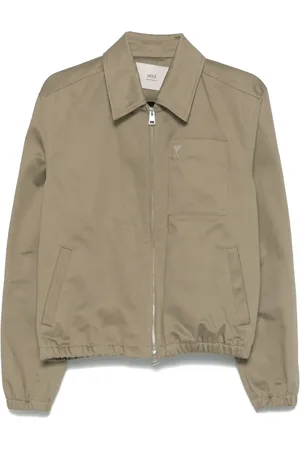 Ami Heart-embroidered shirt jacket
