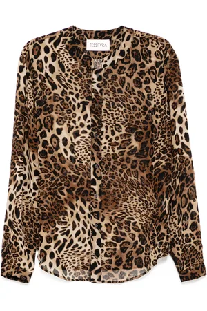 Tessitura Body Couture Leopard Mandarin shirt