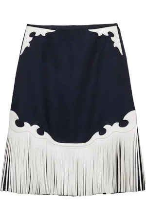 Prada Fringed rush-stitch midi skirt