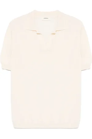 A PAPER KID Fine-knit polo shirt