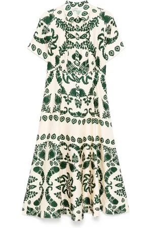 Sandro Leaves-print maxi dress