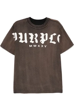 Purple Brand Worn gothic wordmark overdye tee