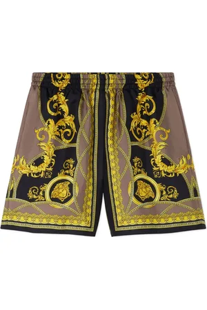 VERSACE Printed silk shorts