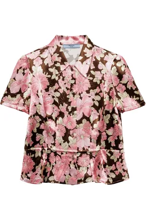 Prada Floral-print satin shirt