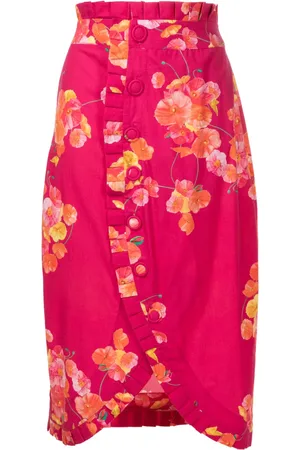 Isolda Tarsila floral-print wrap skirt