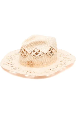 Ruslan Baginskiy Interwoven-straw fedora hat