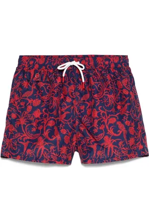 Kiton Floral-print swim shorts