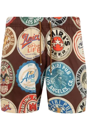 AMIRI Coaster-print swim shorts