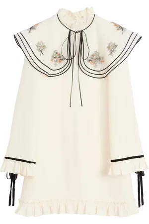 VALENTINO GARAVANI Oversized-collar silk dress