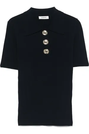 Sandro Ribbed-knit polo shirt