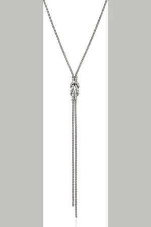 John Hardy Sterling Love Knot Y diamond necklace