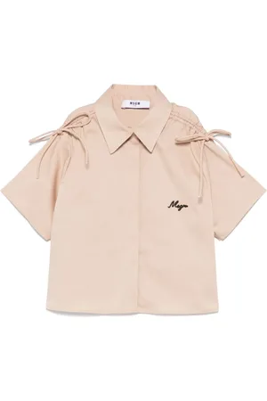 Msgm Logo-embroidered shirt