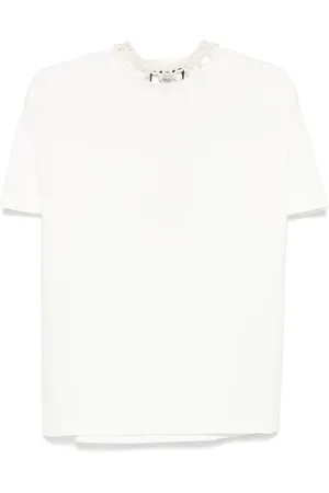 NISSA Beaded collar T-shirt