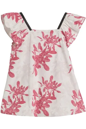 Brunello Cucinelli Floral-print poplin top