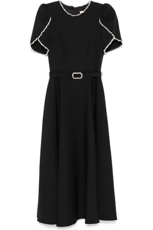 NISSA Faux-pearl detailed midi dress