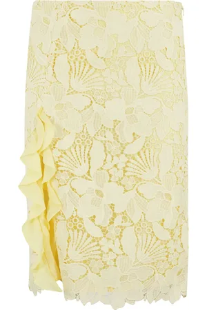 Des Phemmes Floral-embroidered midi skirt