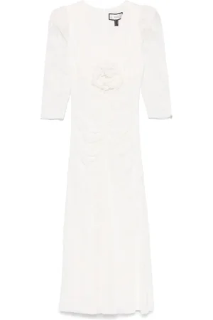 NISSA Floral-lace midi dress