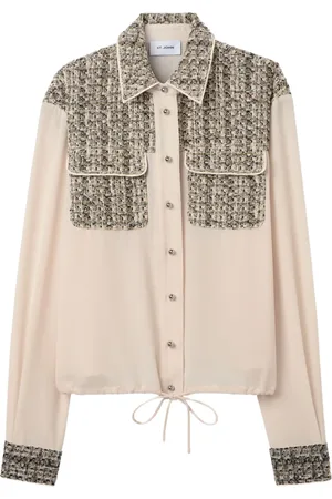 ST. JOHN Metallic tweed shirt