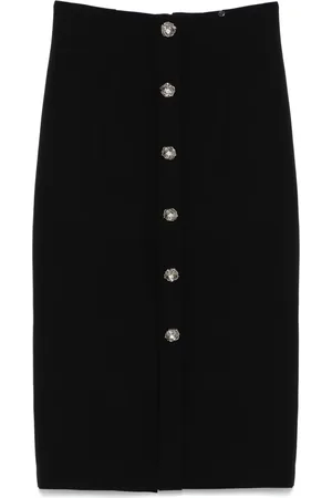 NISSA Button-detailed midi skirt