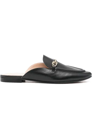 Twin-Set Oval T leather slippers