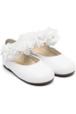 Babywalker Floral-appliqué ballet flats