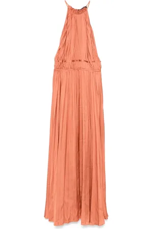 Maje Plissé-effect maxi dress