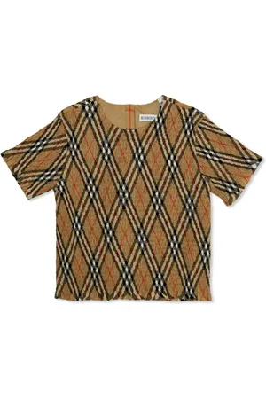 Burberry Check-print ruched t-shirt